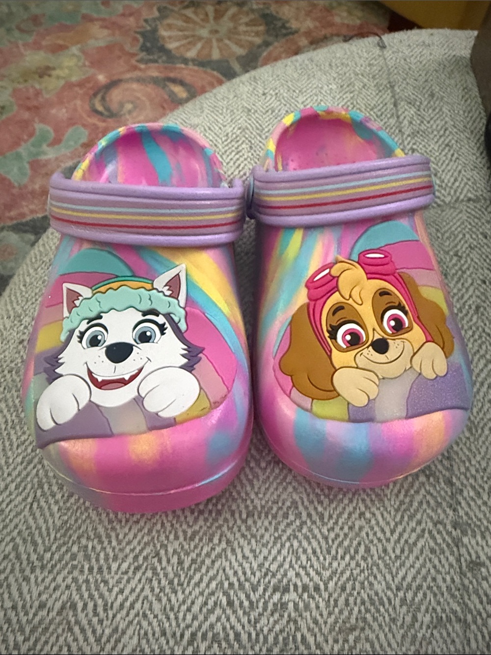 Paw Patrol Kids Rainbow Pink Purple Slip-On Clogs